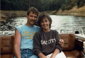 Rick and Terri on their first boat